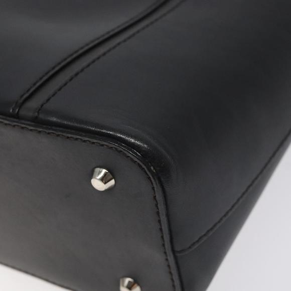BURBERRY Hand Bag Leather Black Silver Auth ep9535 Silvery  BURBERRY Hand Bag Leather Black Silver Auth ep9535